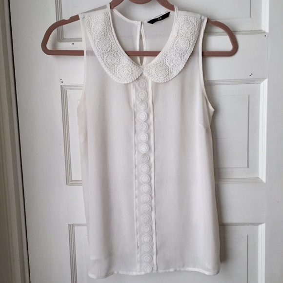 sleeveless peter pan collar shirt